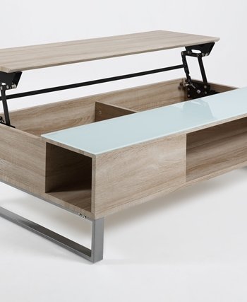 ACT NORDIC Azalea sofabord - natur/hvid tr, m. plads til opbevaring