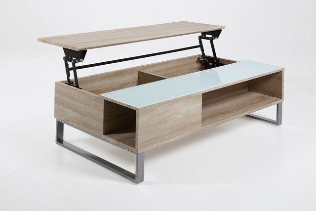 ACT NORDIC Azalea sofabord - natur/hvid tr, m. plads til opbevaring