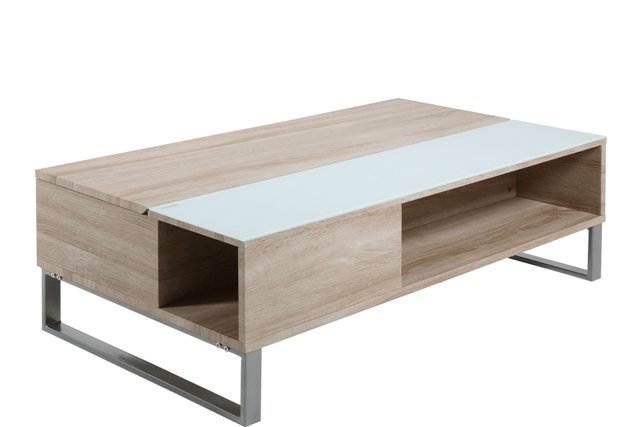 ACT NORDIC Azalea sofabord - natur/hvid tr, m. plads til opbevaring