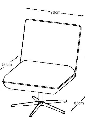 Fraser loungestol - offwhite chenille og sorte ben