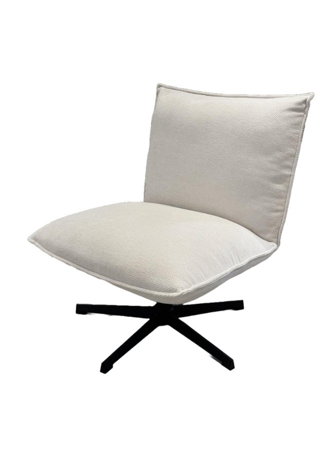 Fraser loungestol - offwhite chenille og sorte ben