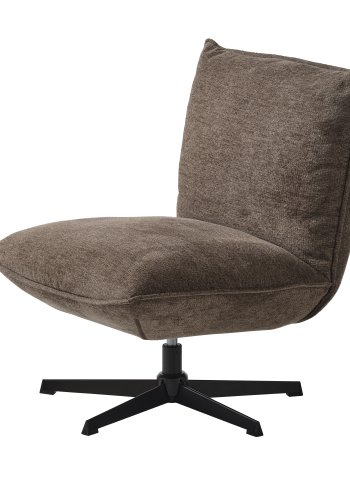 Fraser loungestol - choko chenille og sorte ben