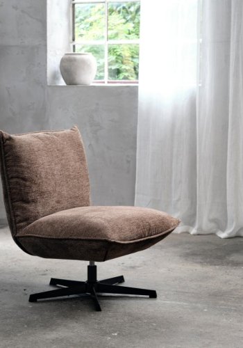 Fraser loungestol - choko chenille og sorte ben