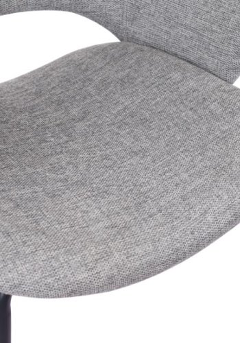 Rowley spisebordsstol, m. armln - gr stof og sort metal