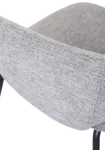 Rowley spisebordsstol, m. armln - gr stof og sort metal