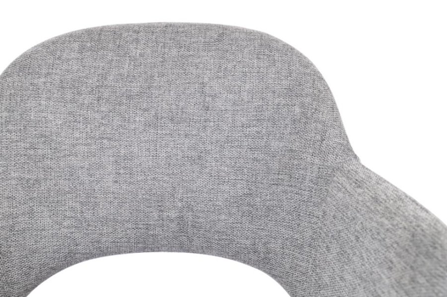 Rowley spisebordsstol, m. armln - gr stof og sort metal