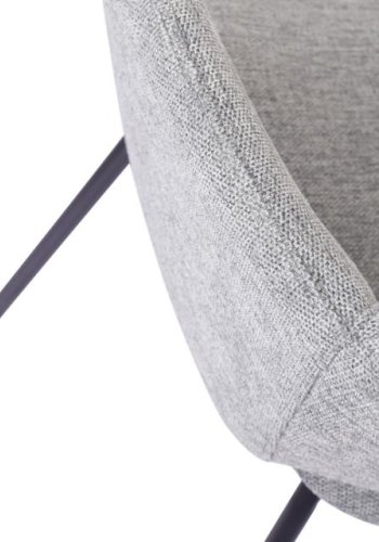 Rowley spisebordsstol, m. armln - gr stof og sort metal