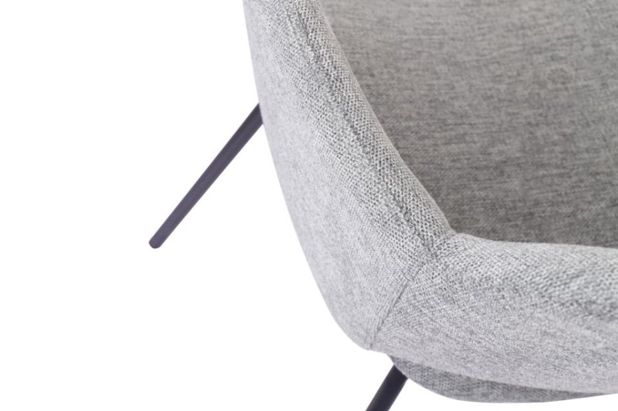 Rowley spisebordsstol, m. armln - gr stof og sort metal