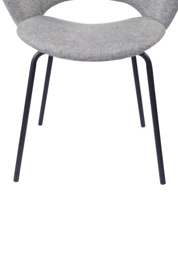 Rowley spisebordsstol, m. armln - gr stof og sort metal