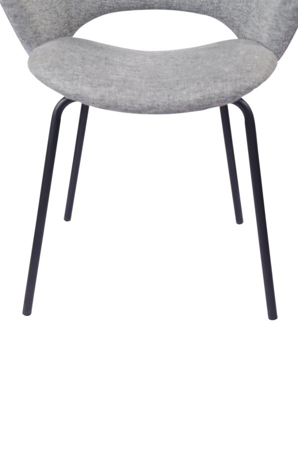 Rowley spisebordsstol, m. armln - gr stof og sort metal