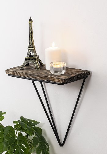 NORDVÄRK Phalaenopsis vghylde - mrk valnddefarvet grantr og sort metal