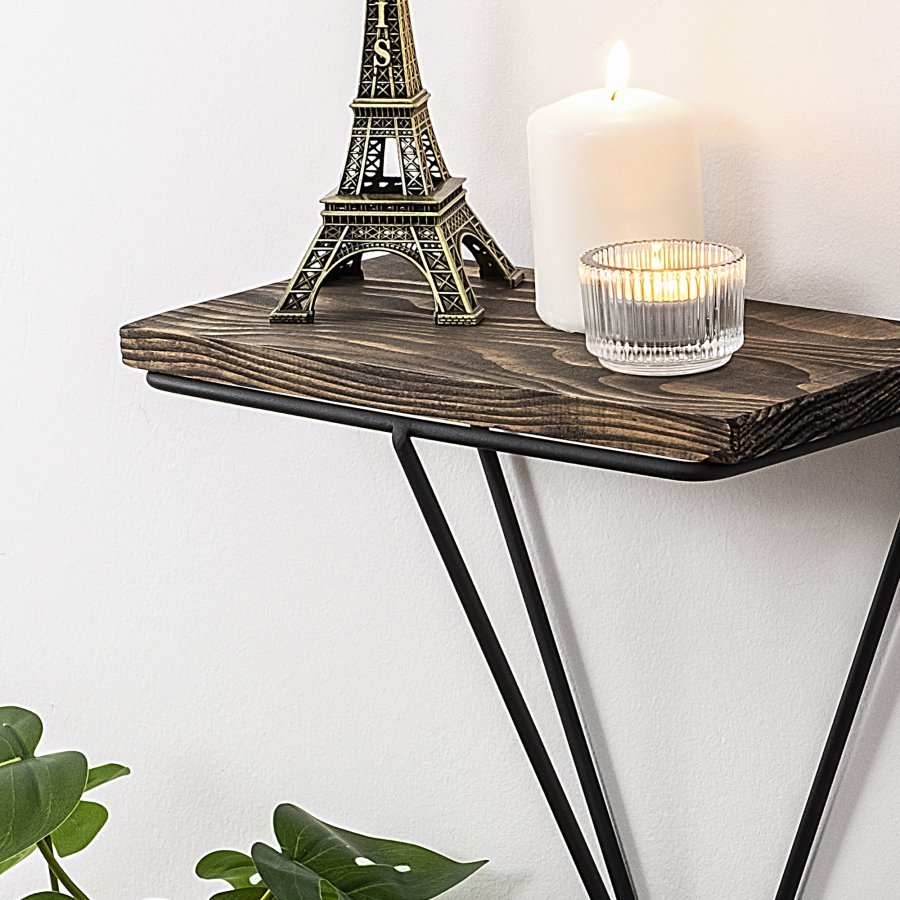 NORDVÄRK Phalaenopsis vghylde - mrk valnddefarvet grantr og sort metal