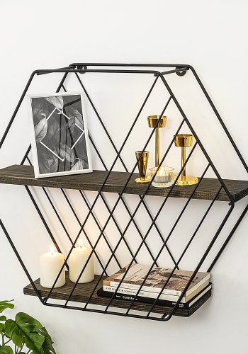 NORDVÄRK Anemone vghylde - mrk valnddefarvet grantr og sort metal