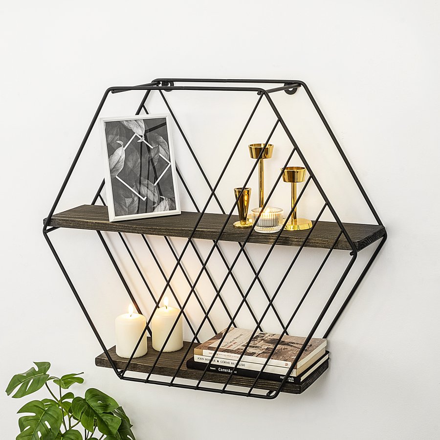 NORDVÄRK Anemone vghylde - mrk valnddefarvet grantr og sort metal