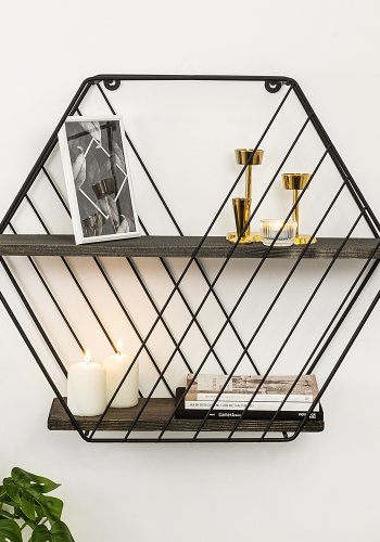 NORDVÄRK Anemone vghylde - mrk valnddefarvet grantr og sort metal