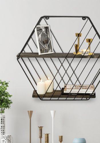 NORDVÄRK Anemone vghylde - mrk valnddefarvet grantr og sort metal