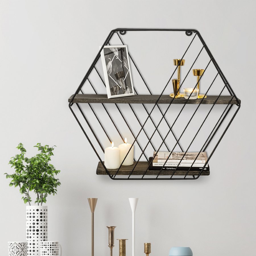 NORDVÄRK Anemone vghylde - mrk valnddefarvet grantr og sort metal