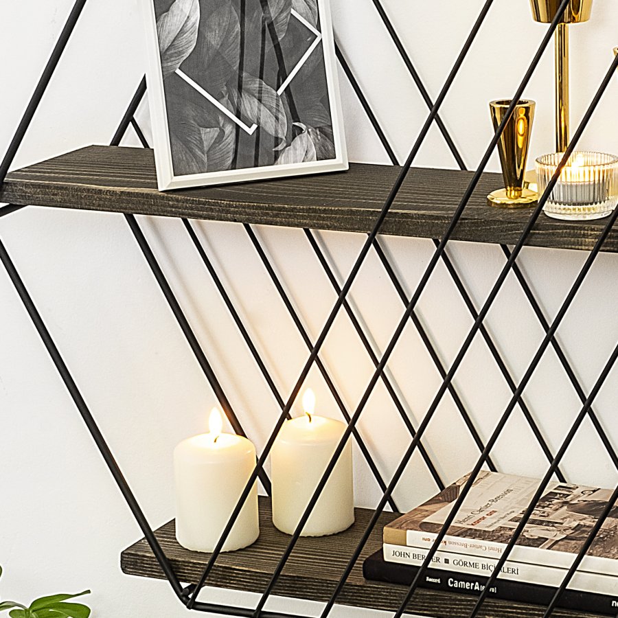 NORDVÄRK Anemone vghylde - mrk valnddefarvet grantr og sort metal