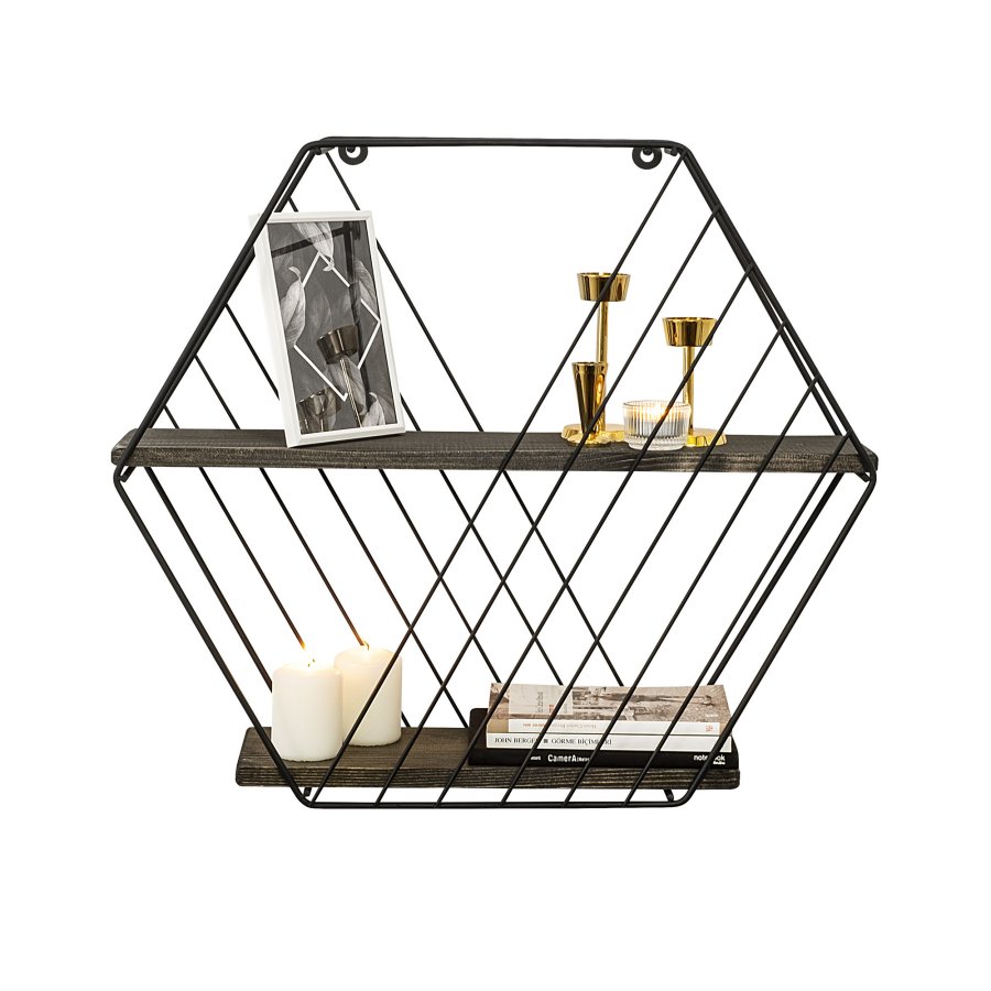 NORDVÄRK Anemone vghylde - mrk valnddefarvet grantr og sort metal