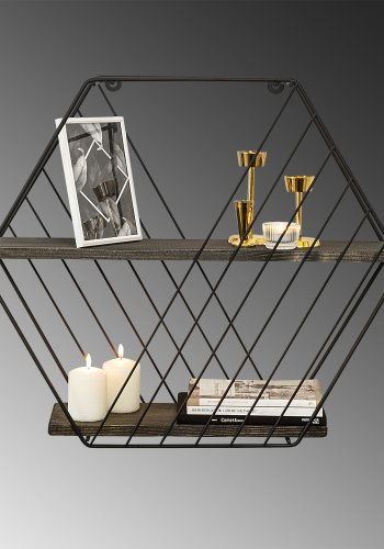 NORDVÄRK Anemone vghylde - mrk valnddefarvet grantr og sort metal