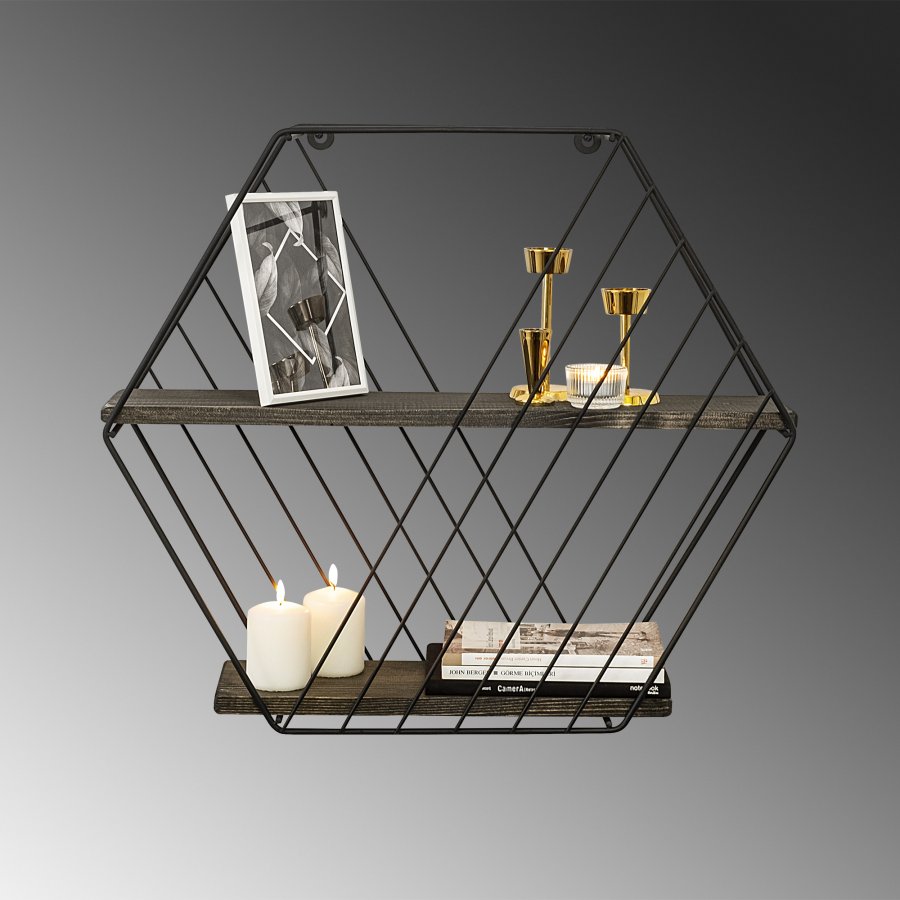 NORDVÄRK Anemone vghylde - mrk valnddefarvet grantr og sort metal