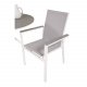 VENTURE DESIGN Parma havest, m. cafébord og 2 stole m. armln - hvid alu/gr textilene/gr aintwood