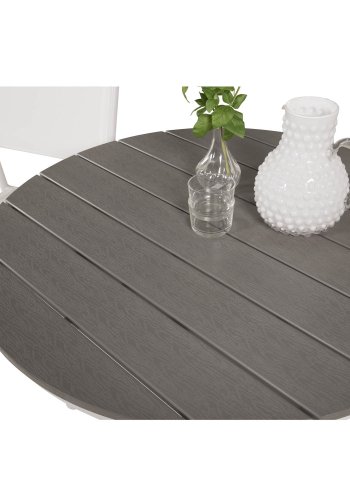 VENTURE DESIGN havest m. Parma cafébord ( 90) og 2 Santorini stole m. armln - hvid alu/textilene