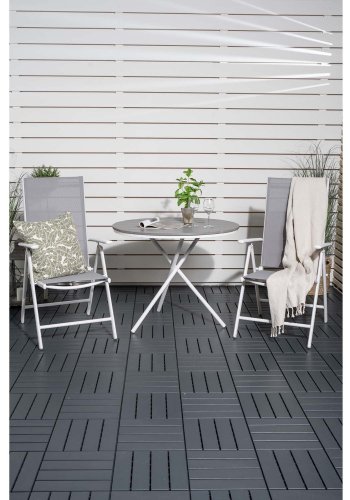 VENTURE DESIGN havest m. Parma Cafébord ( 90) og 2 Break stole m. armln - hvid alu/gr textilene