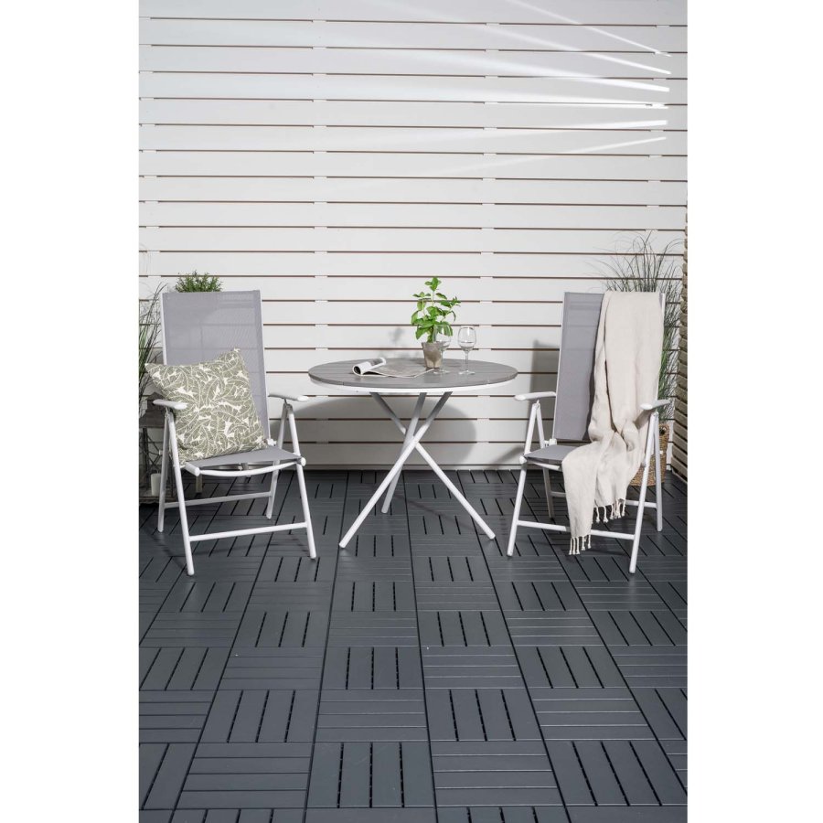 VENTURE DESIGN havest m. Parma Cafébord ( 90) og 2 Break stole m. armln - hvid alu/gr textilene