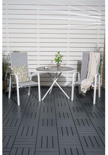 VENTURE DESIGN havest m. Parma bord ( 90) og 2 Copacabana stole m. recliner - hvid alu/gr textile