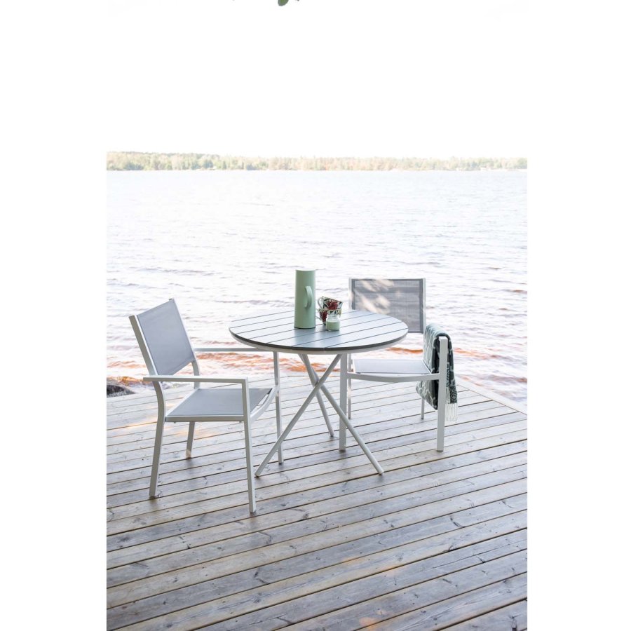 VENTURE DESIGN havest m. Parma bord (90) og 2 Copacabana stole m. armln - gr aintwood/textilene