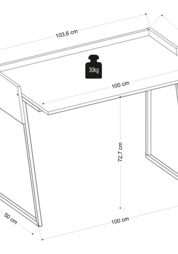 NORDVÄRK Rone arbejdsbord, hvid