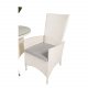 VENTURE DESIGN havest m. Volta bord ( 90) og 2 Padova stole m. recliner + hynde - hvid rattan/glas