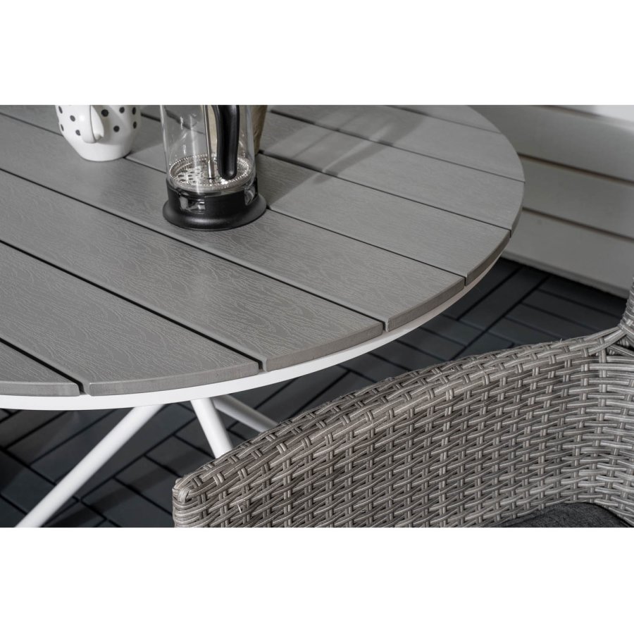 VENTURE DESIGN havest m. Parma bord ( 90) og 2 Malin stole m. armln + hynde - gr aintwood/rattan