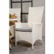VENTURE DESIGN havest m. Volta bord ( 90) og 4 Padova stole m. recliner + hynde - hvid rattan/glas