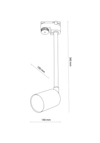 TK Tracer Long loftlampe - sort metal