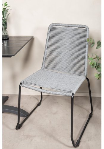 VENTURE DESIGN havest m. Colorado bord (70x70) og 2 Lindos stole - sort aintwood/gr reb