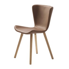 Teslin spisebordsstol - tan PU og natur eg