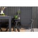 VENTURE DESIGN havest m. Marbella bord m. udtrk og 4 Break recliner stole - sort alu/textilene