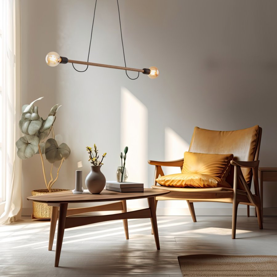 TK Helix loftlampe - valnddefarvet tr