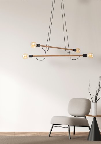 TK Helix loftlampe - valnddefarvet tr