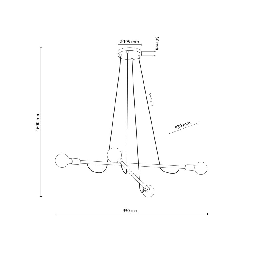 TK Helix loftlampe - valnddefarvet tr