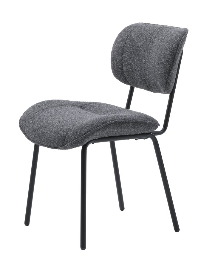 Buffalo spisebordsstol - mrkegr melange stof og sorte ben