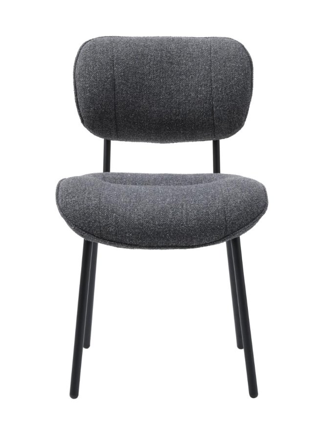 Buffalo spisebordsstol - mrkegr melange stof og sorte ben