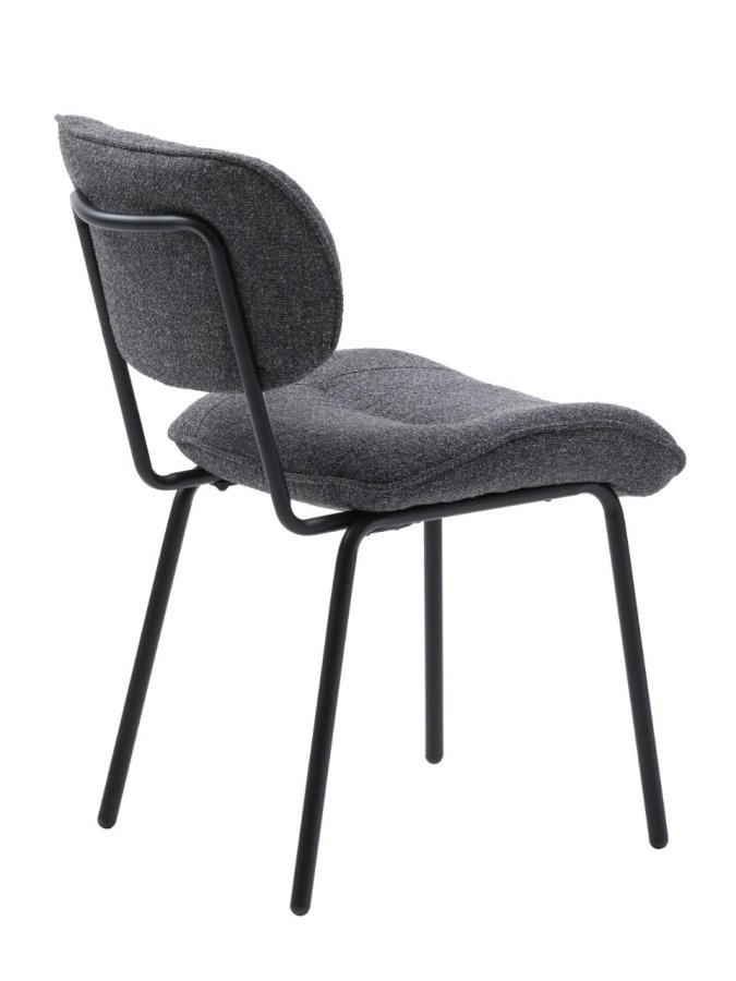 Buffalo spisebordsstol - mrkegr melange stof og sorte ben