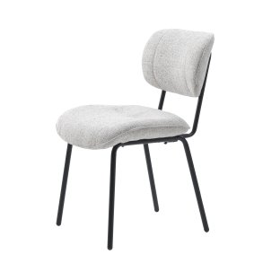 Buffalo spisebordsstol - offwhite melange stof og sorte ben