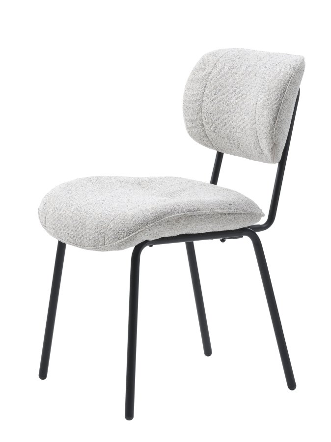 Buffalo spisebordsstol - offwhite melange stof og sorte ben