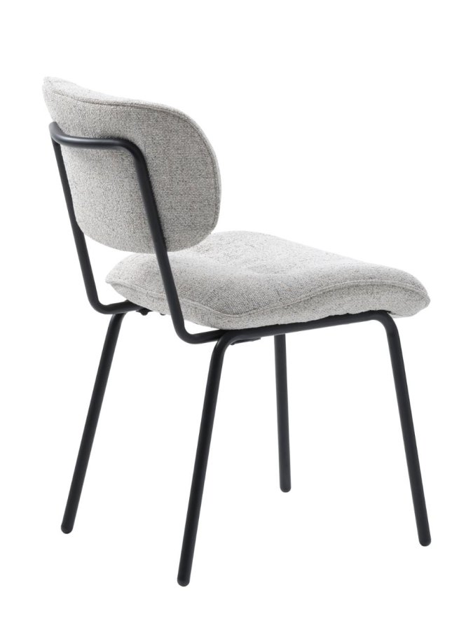 Buffalo spisebordsstol - offwhite melange stof og sorte ben