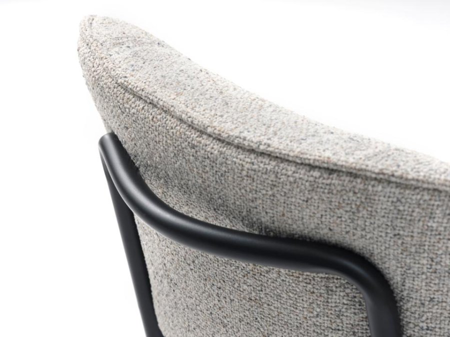 Buffalo spisebordsstol - offwhite melange stof og sorte ben