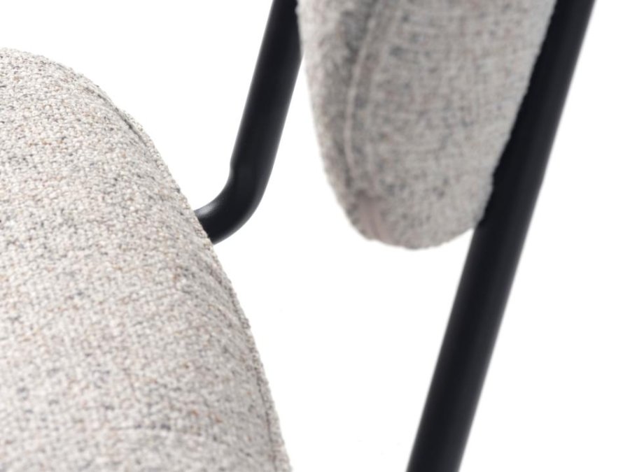 Buffalo spisebordsstol - offwhite melange stof og sorte ben